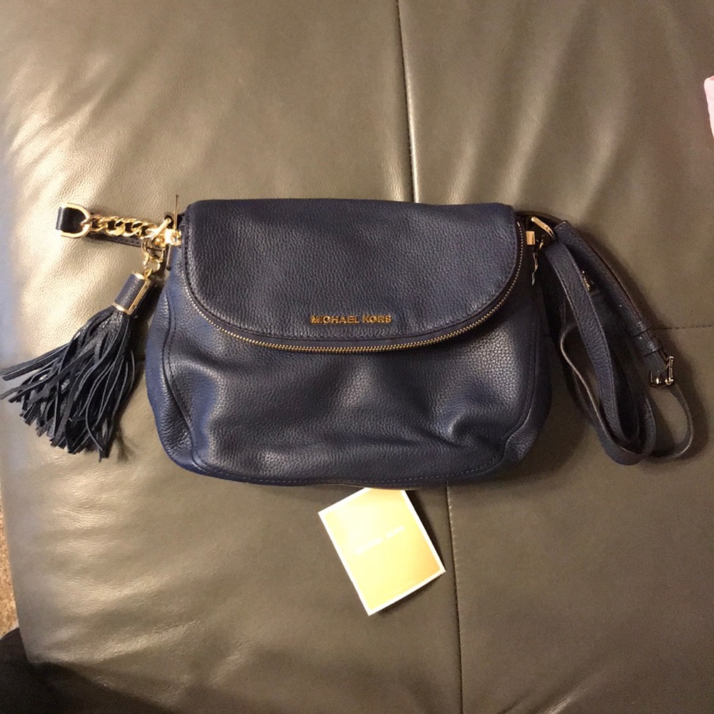 Michael Kors navy Bedford bag with tassel